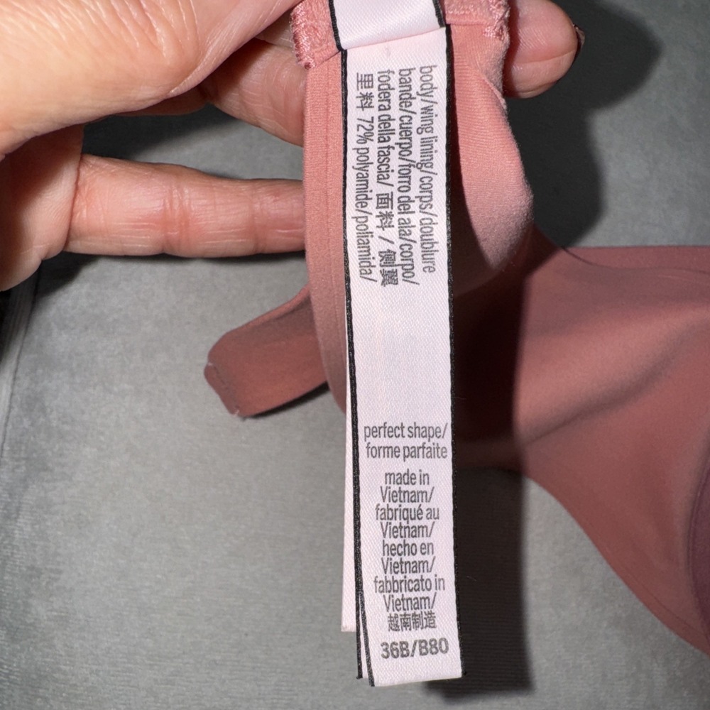 Victoria's Secret Perfect Shape Bra Pink Color Size 36B - Picture 6 of 7